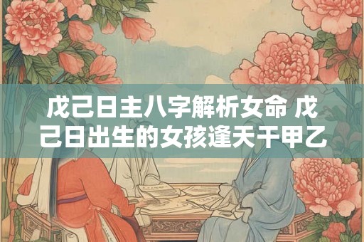 戊己日主八字解析女命 戊己日出生的女孩逢天干甲乙流年 戊己日主八字解析女命 戊己日出生的女孩逢天干甲乙流年