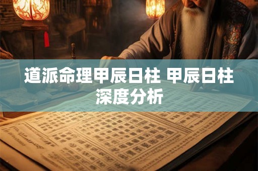 道派命理甲辰日柱 甲辰日柱深度分析 道派命理甲辰日柱 甲辰日柱深度分析