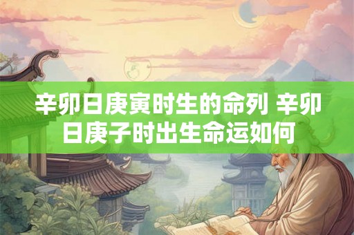 辛卯日庚寅时生的命列 辛卯日庚子时出生命运如何 辛卯日庚寅时生的命列 辛卯日庚子时出生命运如何
