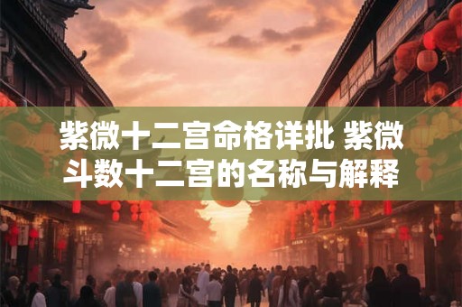 紫微十二宫命格详批 紫微斗数十二宫的名称与解释 紫微十二宫命格详批 紫微斗数十二宫的名称与解释