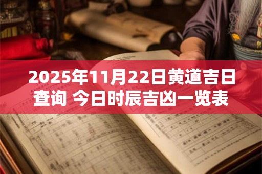 2025年11月22日黄道吉日查询 今日时辰吉凶一览表 2025年11月22日黄道吉日查询 今日时辰吉凶一览表