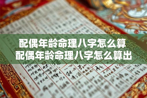 配偶年龄命理八字怎么算 配偶年龄命理八字怎么算出来的 配偶年龄命理八字怎么算 配偶年龄命理八字怎么算出来的