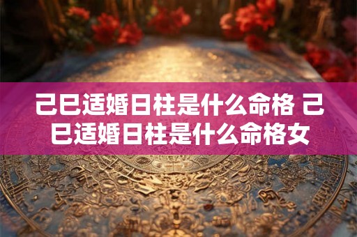 己巳适婚日柱是什么命格 己巳适婚日柱是什么命格女 己巳适婚日柱是什么命格 己巳适婚日柱是什么命格女
