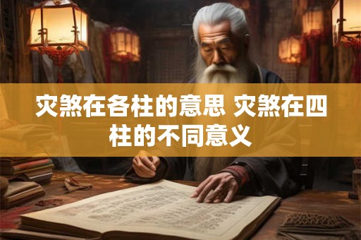 灾煞在各柱的意思 灾煞在四柱的不同意义 灾煞在各柱的意思 灾煞在四柱的不同意义