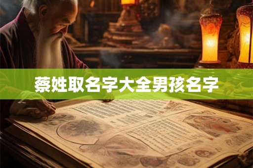 蔡姓取名字大全男孩名字 蔡姓取名字大全男孩名字
