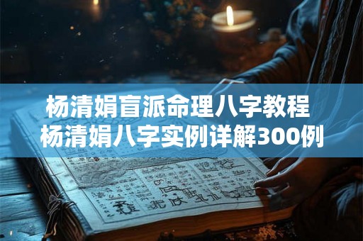 杨清娟盲派命理八字教程 杨清娟八字实例详解300例 杨清娟盲派命理八字教程 杨清娟八字实例详解300例