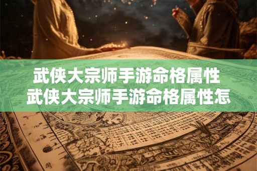 武侠大宗师手游命格属性 武侠大宗师手游命格属性怎么选 武侠大宗师手游命格属性 武侠大宗师手游命格属性怎么选