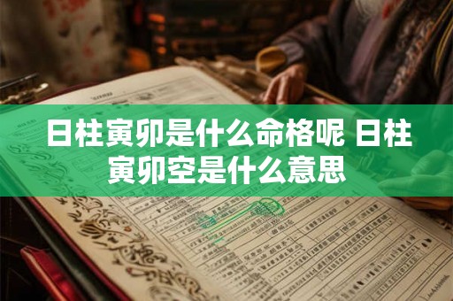 日柱寅卯是什么命格呢 日柱寅卯空是什么意思 日柱寅卯是什么命格呢 日柱寅卯空是什么意思