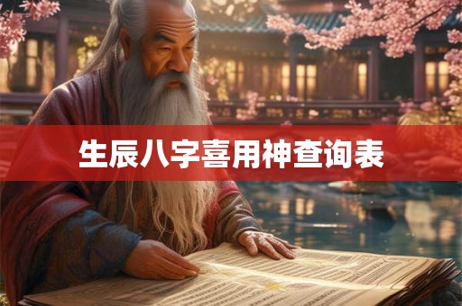 生辰八字喜用神查询表 生辰八字喜用神查询表