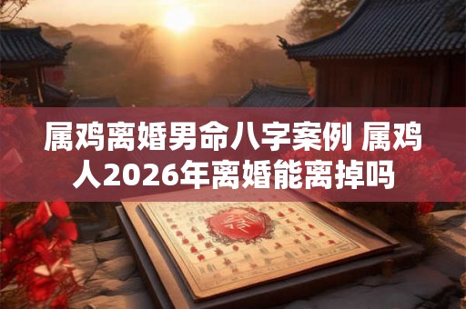 属鸡离婚男命八字案例 属鸡人2026年离婚能离掉吗 属鸡离婚男命八字案例 属鸡人2026年离婚能离掉吗