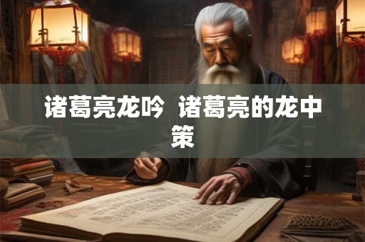 诸葛亮龙吟 诸葛亮的龙中策 诸葛亮龙吟 诸葛亮的龙中策