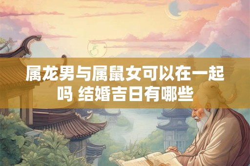 属龙男与属鼠女可以在一起吗 结婚吉日有哪些