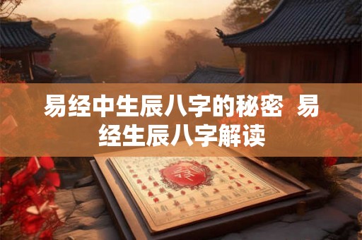 易经中生辰八字的秘密 易经生辰八字解读 易经中生辰八字的秘密 易经生辰八字解读
