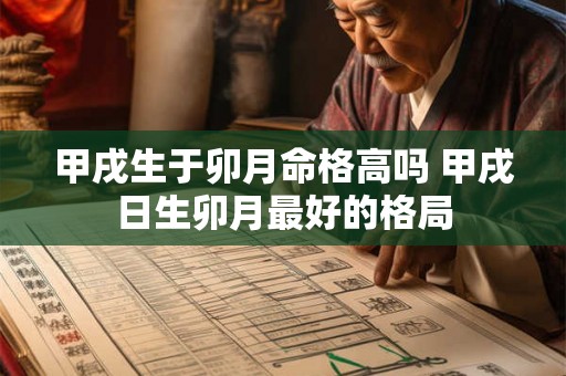 甲戌生于卯月命格高吗 甲戌日生卯月最好的格局