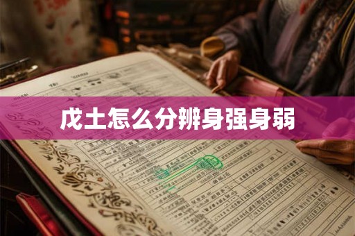 戊土怎么分辨身强身弱
