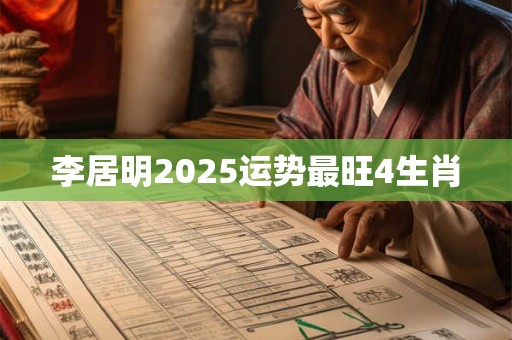 李居明2025运势最旺4生肖 李居明2025运势最旺4生肖