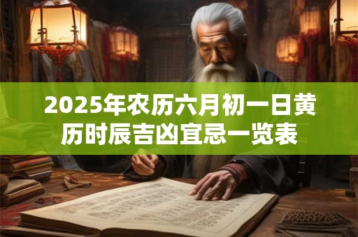 2025年农历六月初一日黄历时辰吉凶宜忌一览表