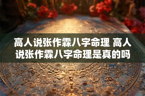 高人说张作霖八字命理 高人说张作霖八字命理是真的吗