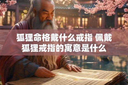 狐狸命格戴什么戒指 佩戴狐狸戒指的寓意是什么