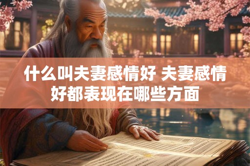 什么叫夫妻感情好 夫妻感情好都表现在哪些方面