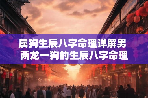 属狗生辰八字命理详解男 两龙一狗的生辰八字命理 属狗生辰八字命理详解男 两龙一狗的生辰八字命理