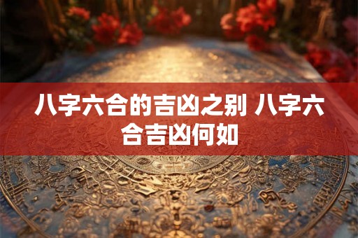 八字六合的吉凶之别 八字六合吉凶何如