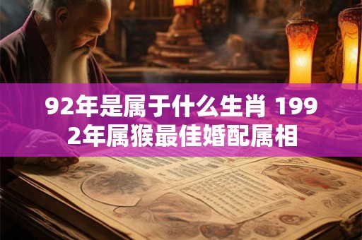 92年是属于什么生肖 1992年属猴最佳婚配属相