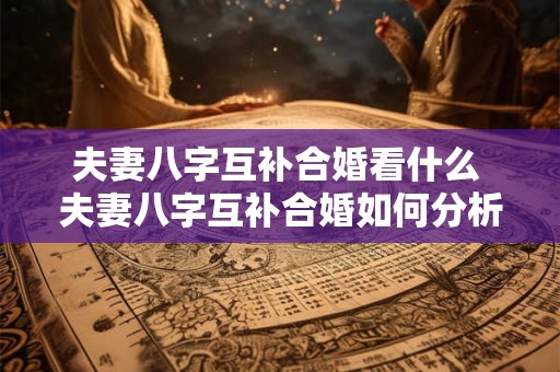 夫妻八字互补合婚看什么 夫妻八字互补合婚如何分析 夫妻八字互补合婚看什么 夫妻八字互补合婚如何分析