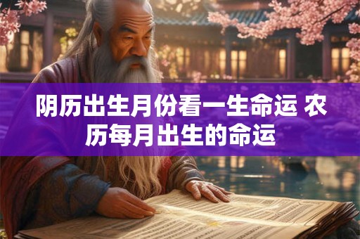 阴历出生月份看一生命运 农历每月出生的命运