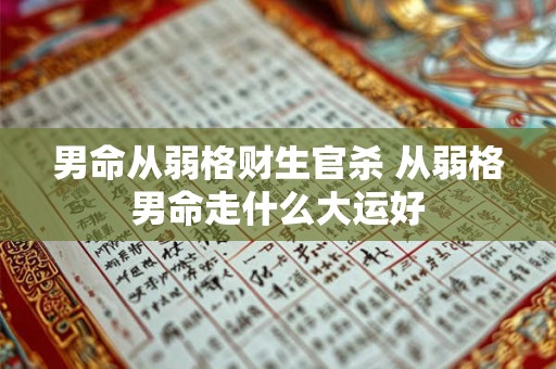 男命从弱格财生官杀 从弱格男命走什么大运好 男命从弱格财生官杀 从弱格男命走什么大运好