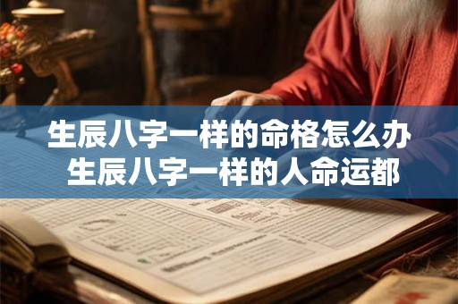 生辰八字一样的命格怎么办 生辰八字一样的人命运都一样吗 生辰八字一样的命格怎么办 生辰八字一样的人命运都一样吗