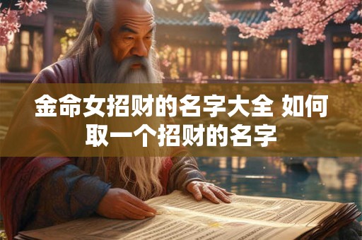 金命女招财的名字大全 如何取一个招财的名字