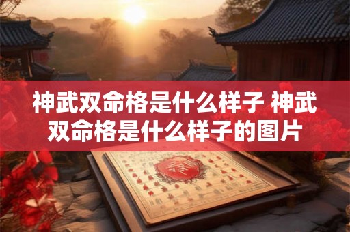 神武双命格是什么样子 神武双命格是什么样子的图片 神武双命格是什么样子 神武双命格是什么样子的图片
