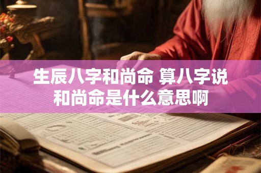 生辰八字和尚命 算八字说和尚命是什么意思啊