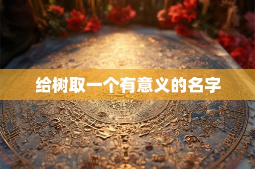 给树取一个有意义的名字 给树取一个有意义的名字