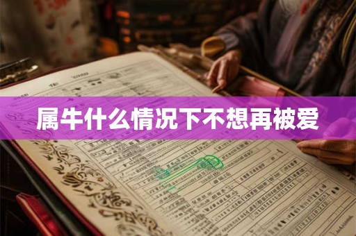 属牛什么情况下不想再被爱