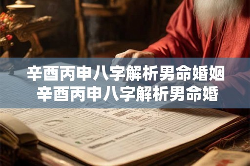 辛酉丙申八字解析男命婚姻 辛酉丙申八字解析男命婚姻状况 辛酉丙申八字解析男命婚姻 辛酉丙申八字解析男命婚姻状况