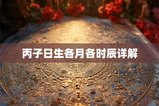 丙子日生各月各时辰详解 丙子日生各月各时辰详解
