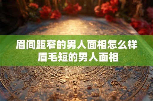 眉间距窄的男人面相怎么样 眉毛短的男人面相