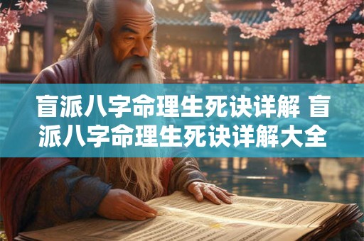 盲派八字命理生死诀详解 盲派八字命理生死诀详解大全