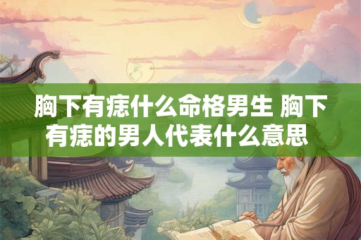 胸下有痣什么命格男生 胸下有痣的男人代表什么意思 胸下有痣什么命格男生 胸下有痣的男人代表什么意思
