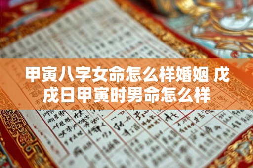 甲寅八字女命怎么样婚姻 戊戌日甲寅时男命怎么样 甲寅八字女命怎么样婚姻 戊戌日甲寅时男命怎么样