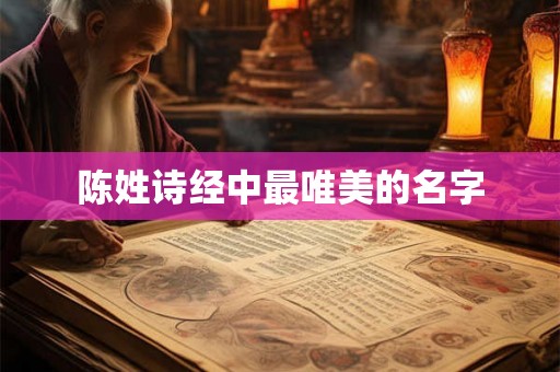 陈姓诗经中最唯美的名字