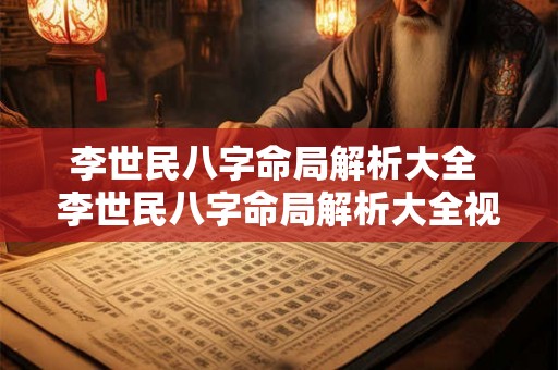 李世民八字命局解析大全 李世民八字命局解析大全视频 李世民八字命局解析大全 李世民八字命局解析大全视频
