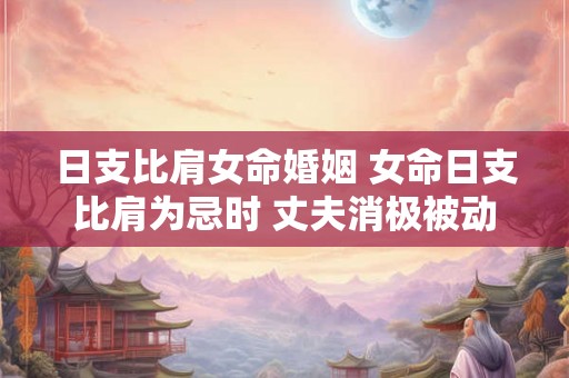 日支比肩女命婚姻 女命日支比肩为忌时 丈夫消极被动