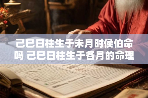 己巳日柱生于未月时侯伯命吗 己巳日柱生于各月的命理分析