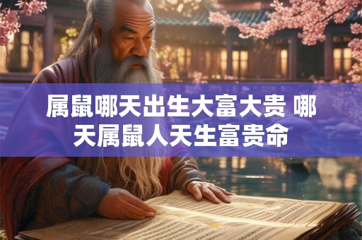 属鼠哪天出生大富大贵 哪天属鼠人天生富贵命 属鼠哪天出生大富大贵 哪天属鼠人天生富贵命