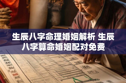 生辰八字命理婚姻解析 生辰八字算命婚姻配对免费