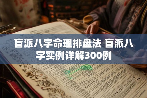 盲派八字命理排盘法 盲派八字实例详解300例