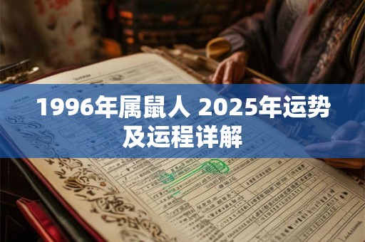 1996年属鼠人 2025年运势及运程详解 1996年属鼠人 2025年运势及运程详解